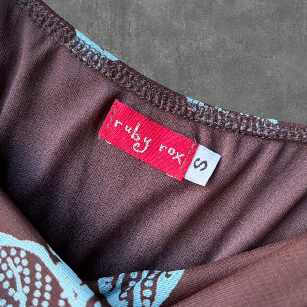 Ruby Rox Brown and Blue Patterned Dress - image 3